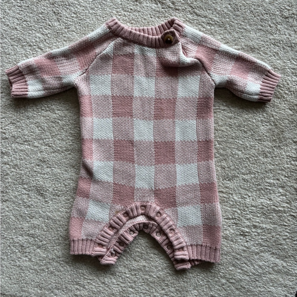 Cotton On Pink and Cream Plaid Bodysuit